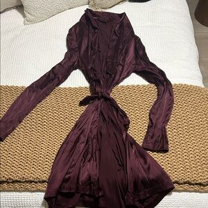 La Perla Deep Burgundy Long Sleeve Dress